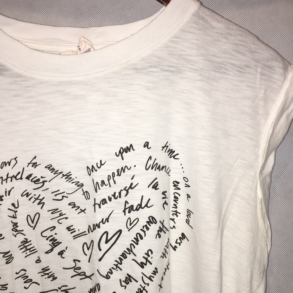 Cinq A Sept Sleeveless Top With Heart Shaped Typography | Size S - Picture 3 of 5